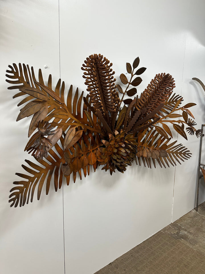 Australian Native Flower Garland – Metal Sculpture - Garden Art