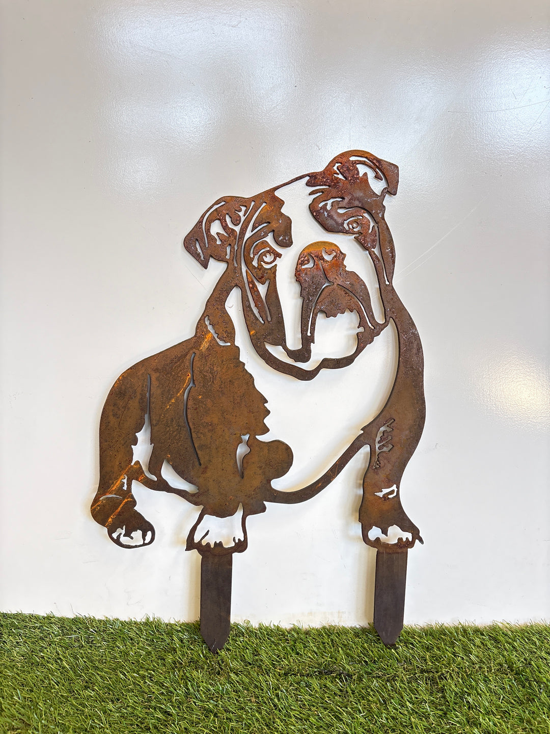 Bulldog English Dog Metal Wall Art - Garden Art