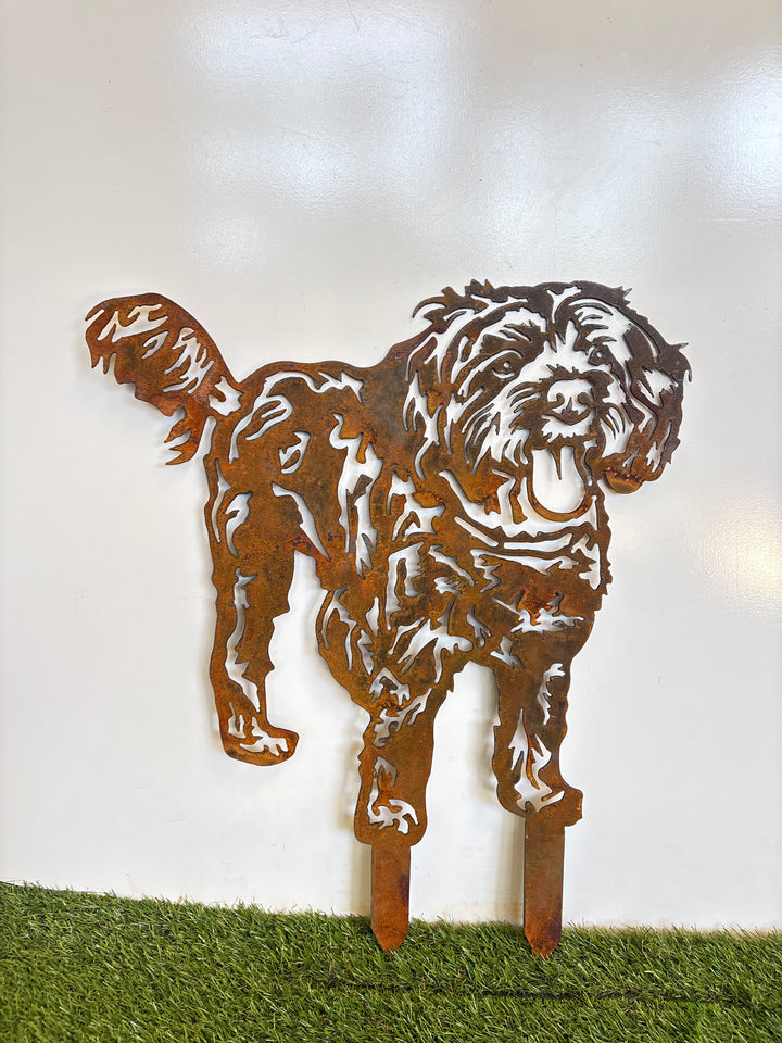 Cavoodle Metal Wall Art - Dog Garden Art