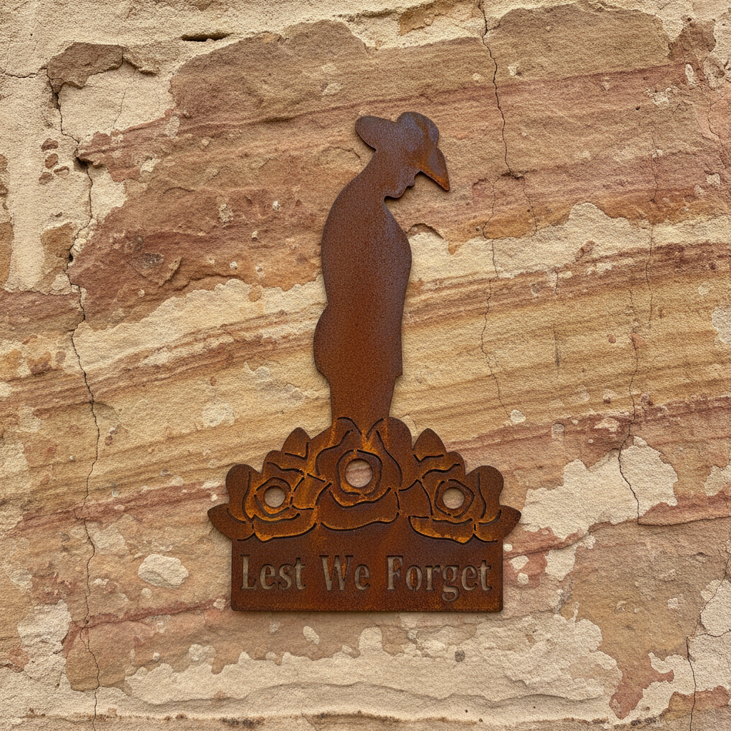 Soldier Poppies Lest We Forget Metal Wall Art