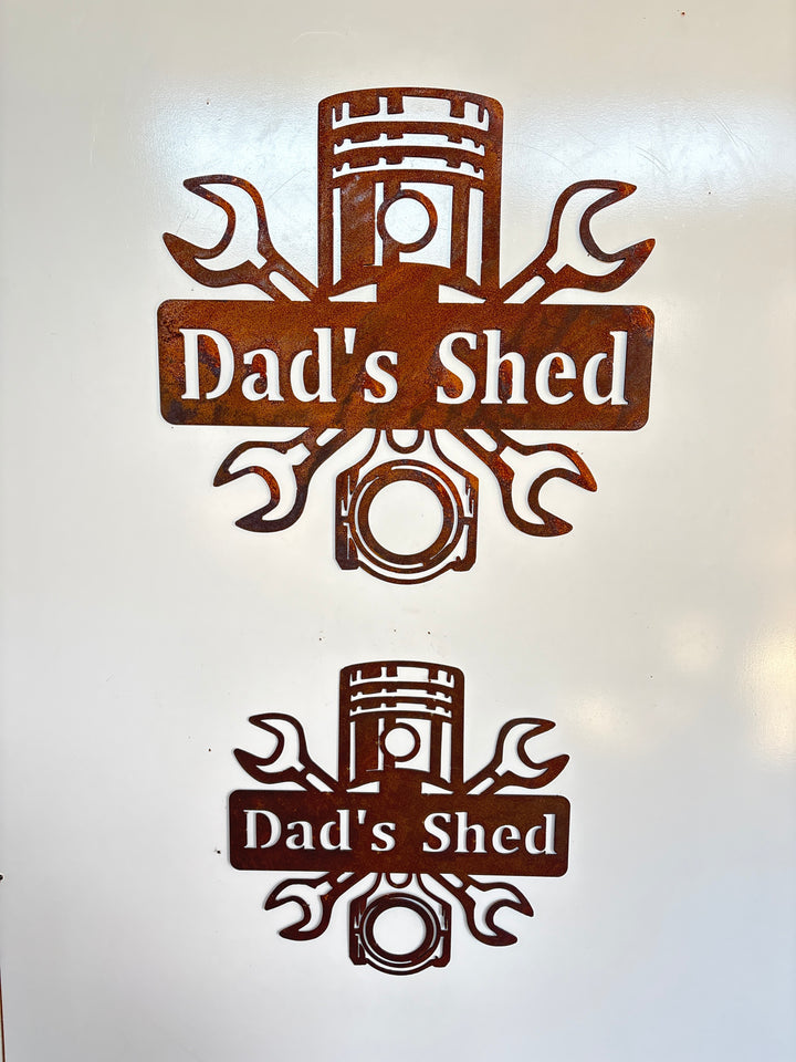 Custom Shed Sign -Metal Wall Art - Dads - Pops - Personalize