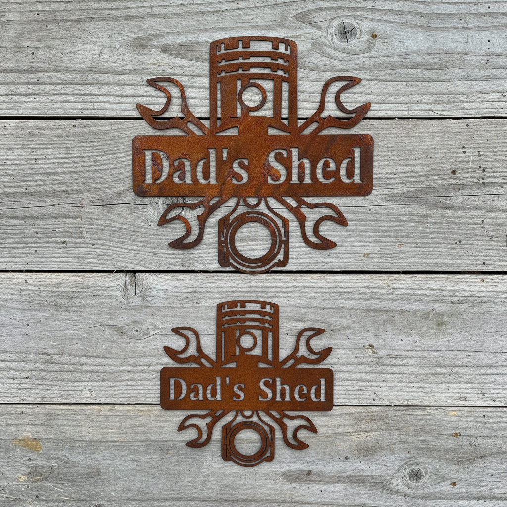 Custom Shed Sign -Metal Wall Art - Dads - Pops - Personalize