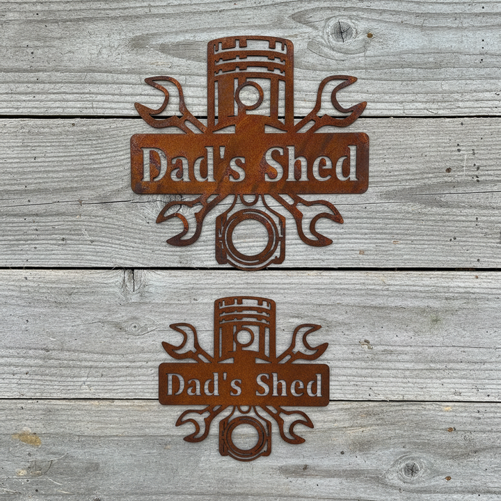 Custom Shed Sign -Metal Wall Art - Dads - Pops - Personalize