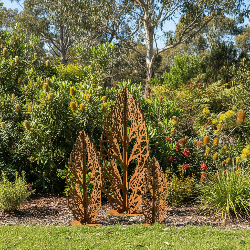 Ironbark Sentinel – Metal Tree Sculpture | Australian Garden Art