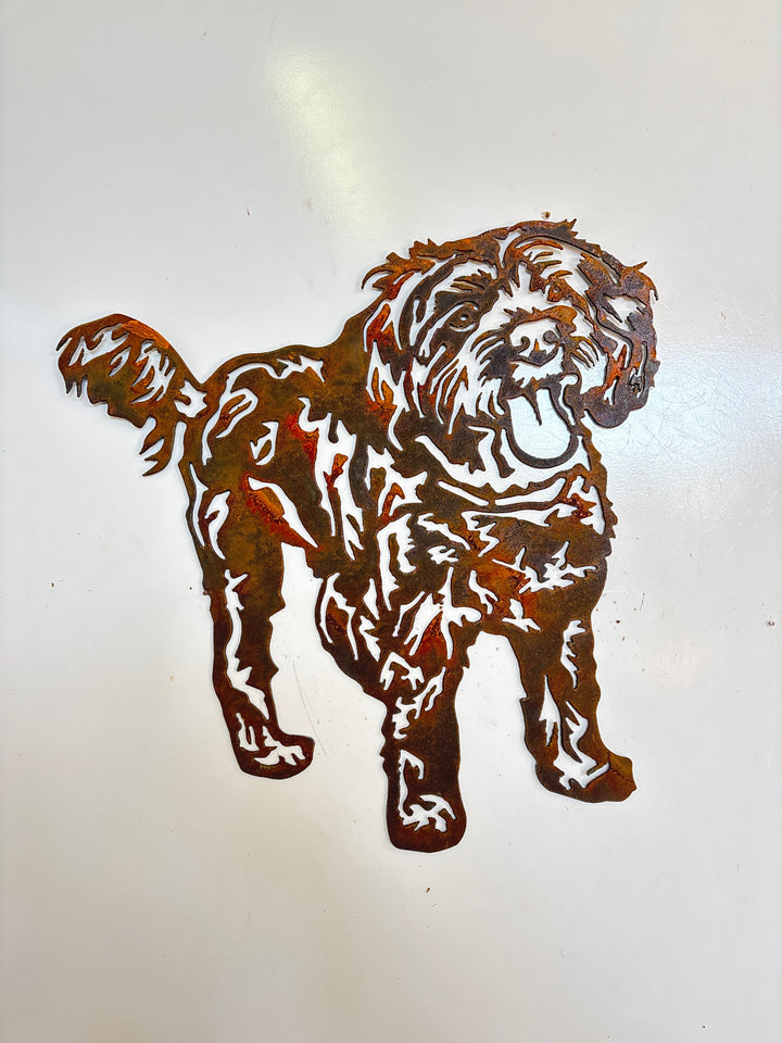 Cavoodle Metal Wall Art - Dog Garden Art