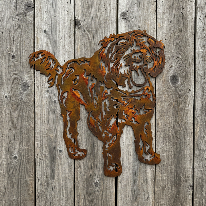 Cavoodle Metal Wall Art - Dog Garden Art