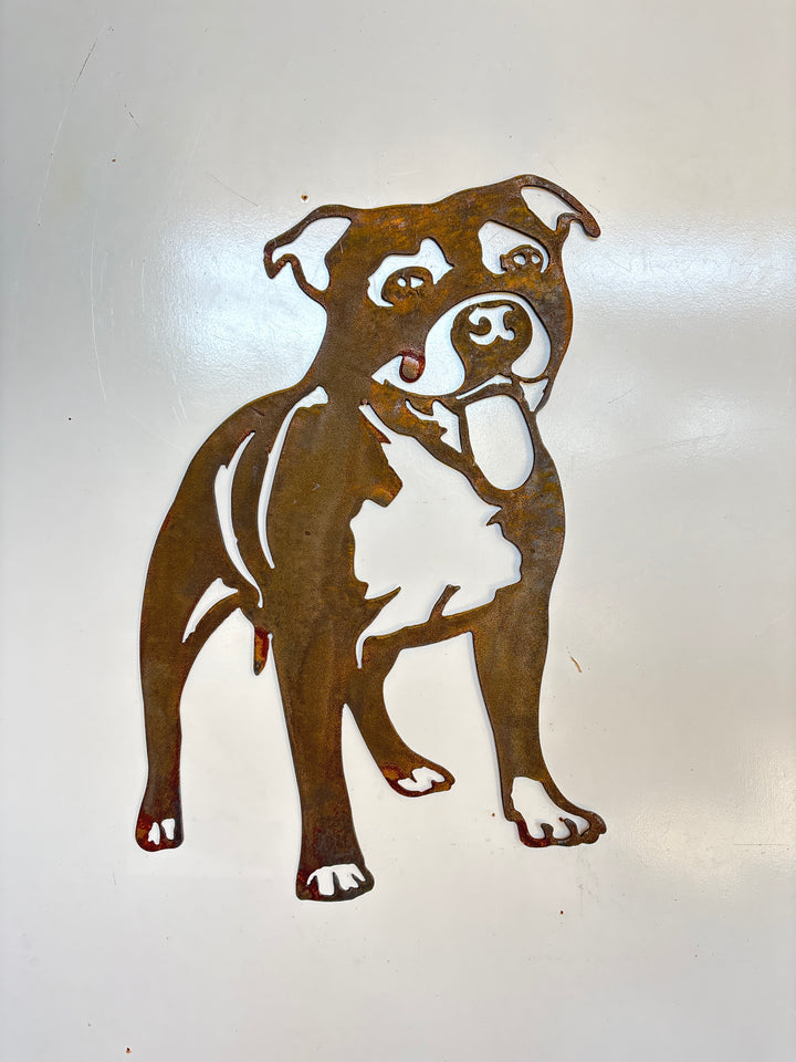 Staffy Dog - Staffordshire Bull Terrier Metal Wall Art - Garden Ornament