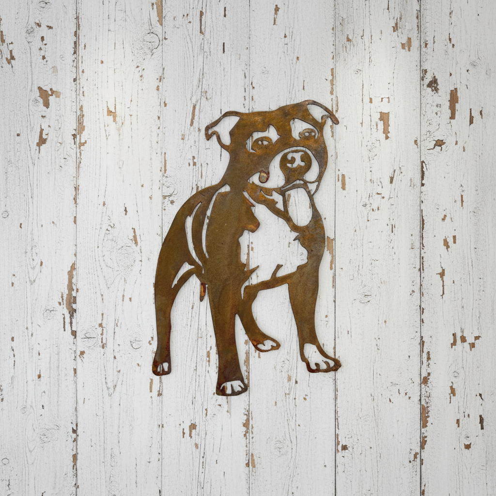 Staffy Dog - Staffordshire Bull Terrier Metal Wall Art - Garden Ornament