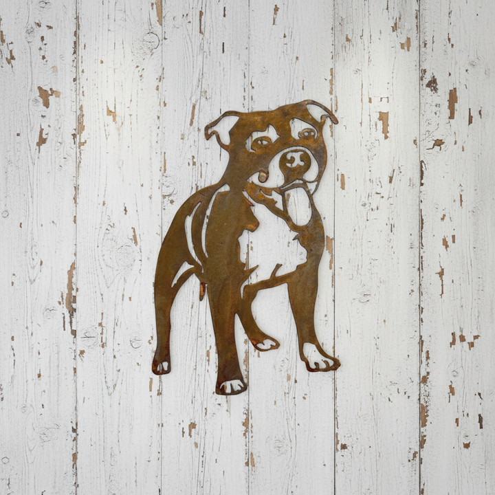Staffy Dog - Staffordshire Bull Terrier Metal Wall Art - Garden Ornament