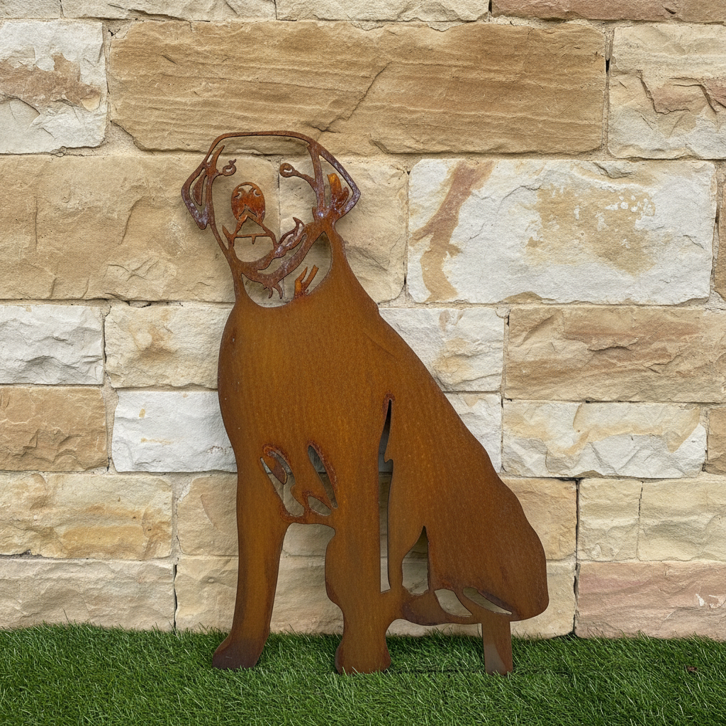 Labrador Metal Wall Art - Dog Garden Art - Sitting