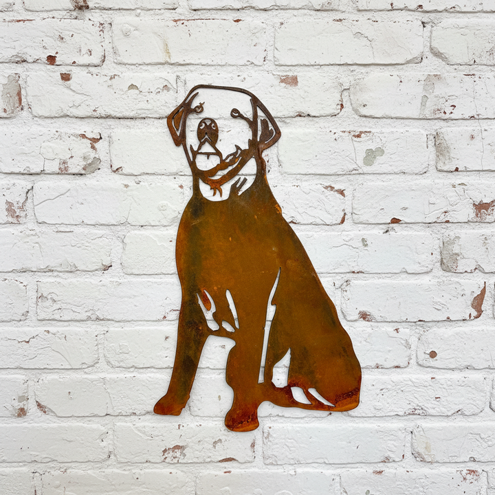 Labrador Metal Wall Art - Dog Garden Art - Sitting