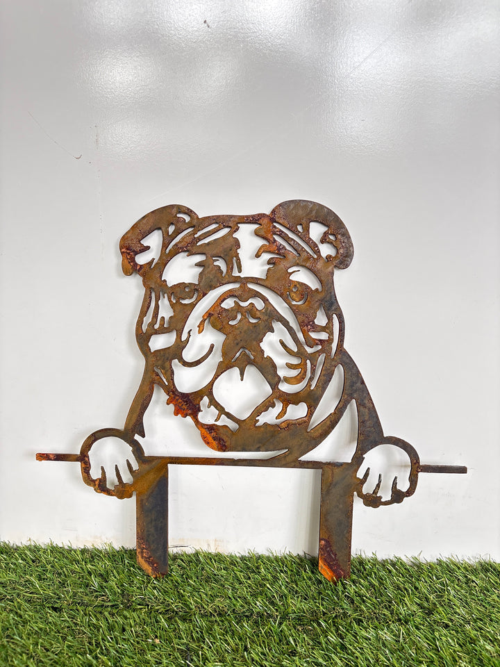 Bulldog - Dog Memorial Plaque - Metal Art