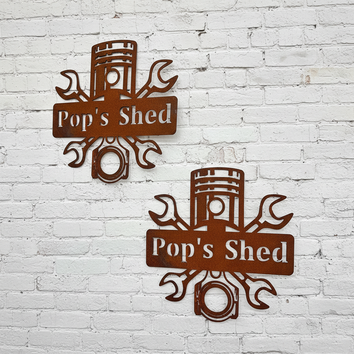 Custom Shed Sign -Metal Wall Art - Dads - Pops - Personalize