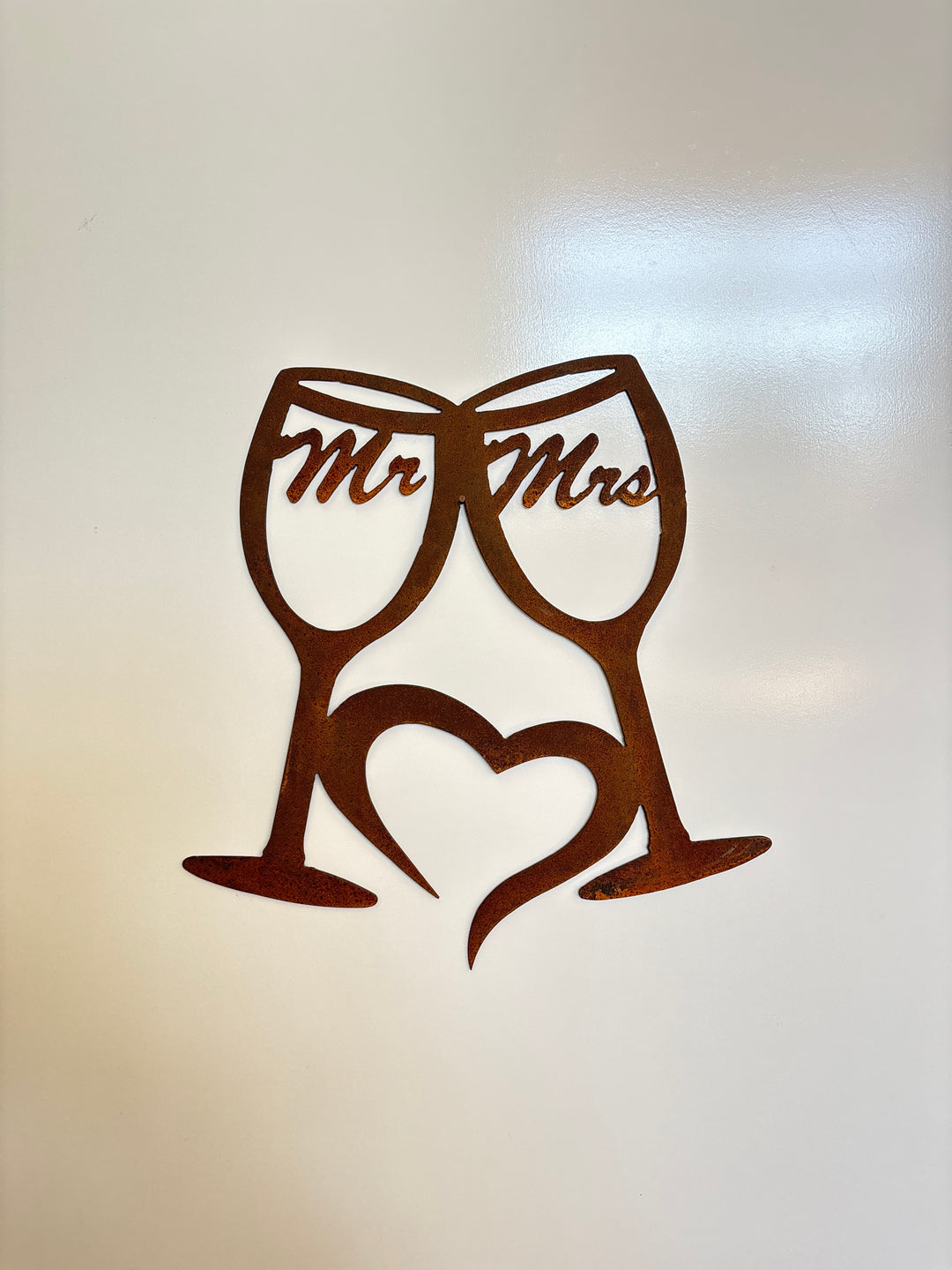 Mr and Mrs Wine glasses wedding Metal Wall Art