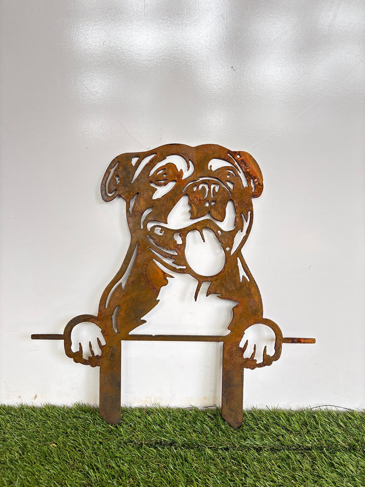 Staffordshire Bull Terrier - Staffy - Dog Memorial Plaque - Metal Art