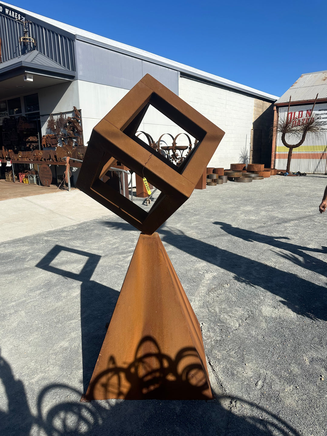 Cube Sculpture Metal Garden Art
