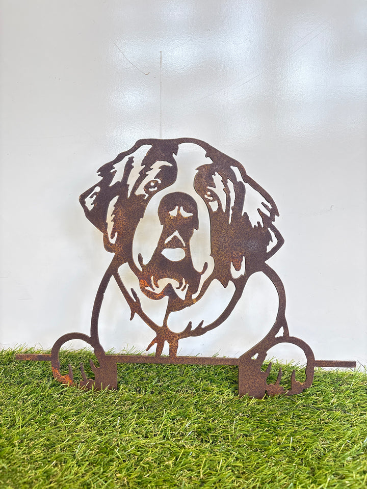 St Bernard - Dog Memorial Plaque - Metal Art