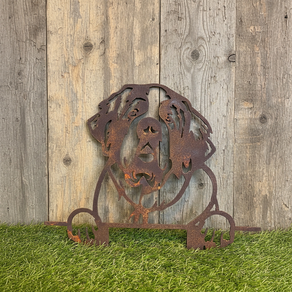 St Bernard - Dog Memorial Plaque - Metal Art