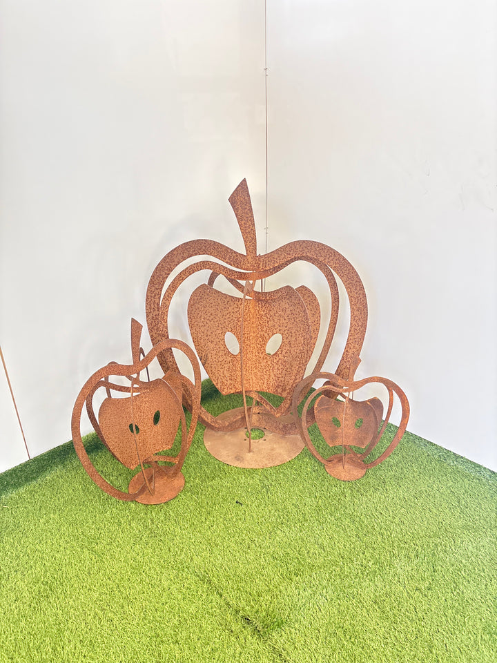 3d Apples (3 sizes available) Metal Garden Art