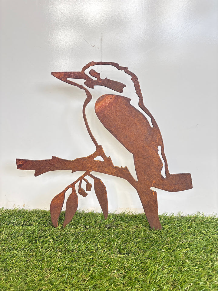 Kookaburra on branch Metal Garden Art