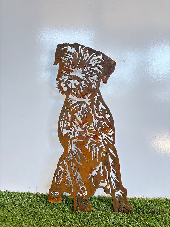 Border Terrier Metal Wall Art - Dog Garden Art