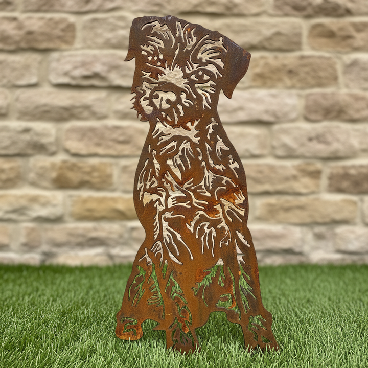Border Terrier Metal Wall Art - Dog Garden Art