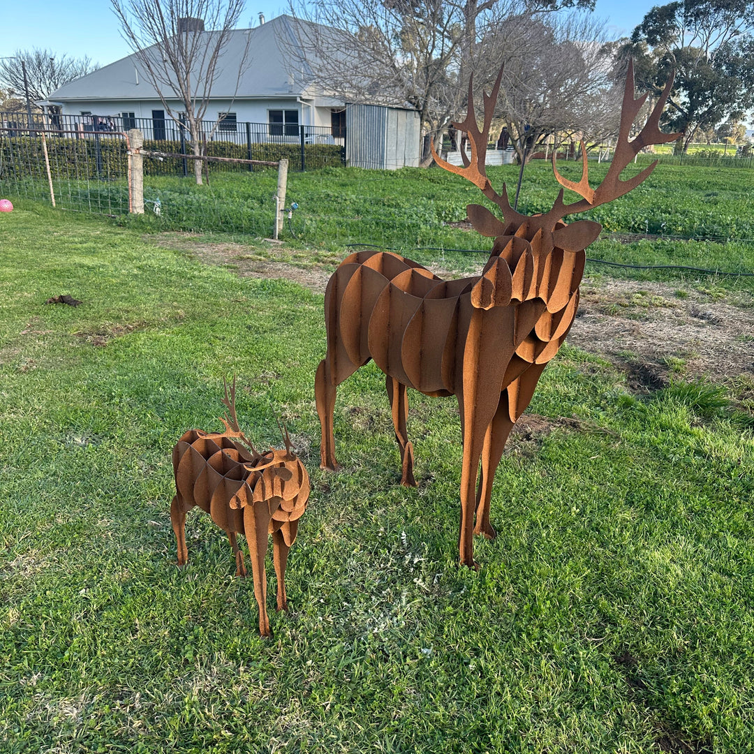 Metal Deer Sculpture – Rustic Garden &amp; Property Art