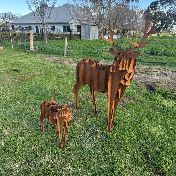 Metal Deer Sculpture – Rustic Garden &amp; Property Art