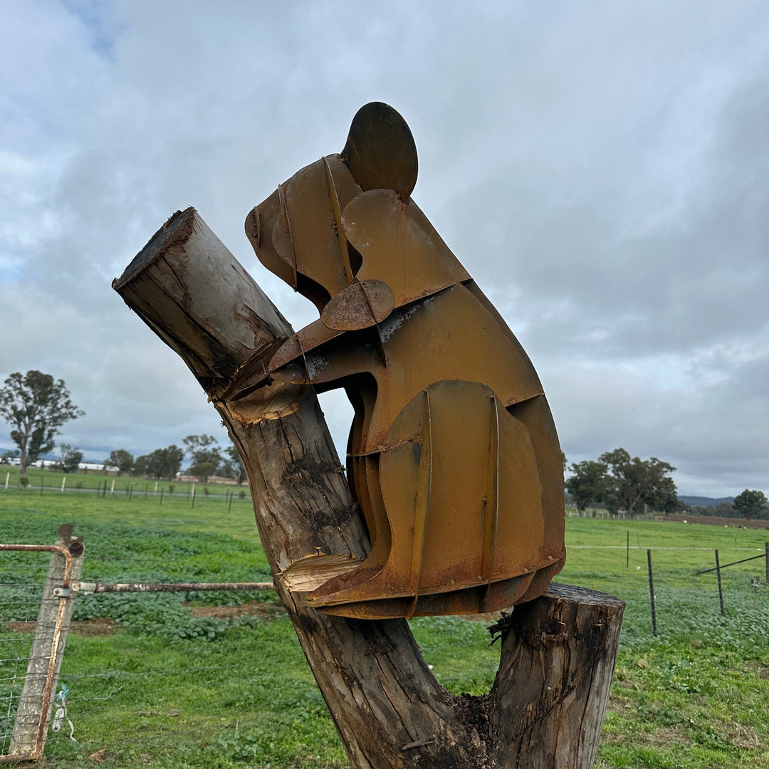 Metal Koala Sculpture – Australian Native Wildlife Garden Art