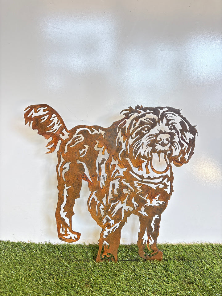 Cavoodle Metal Wall Art - Dog Garden Art