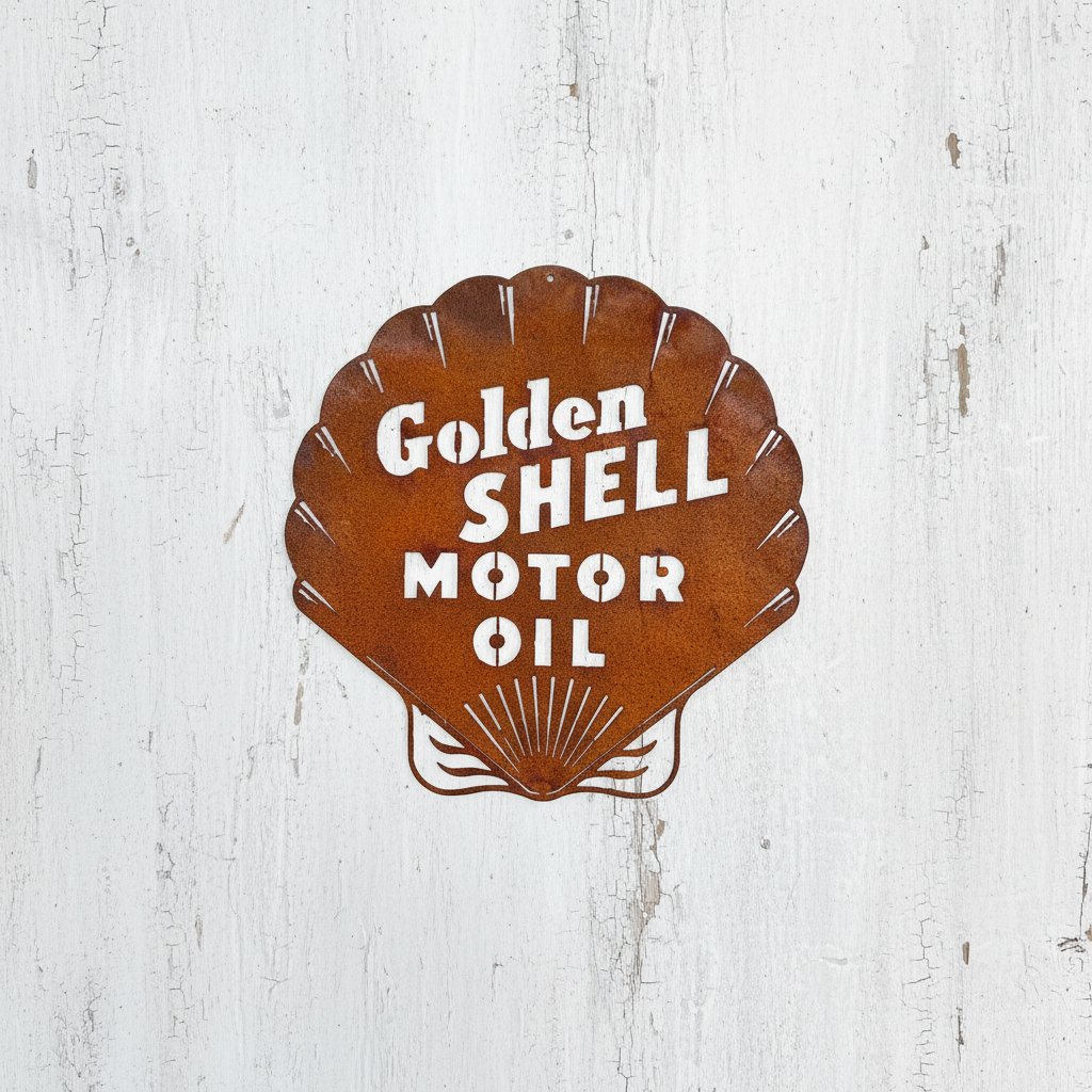 Shell Oil Shed Sign Metal Wall Art