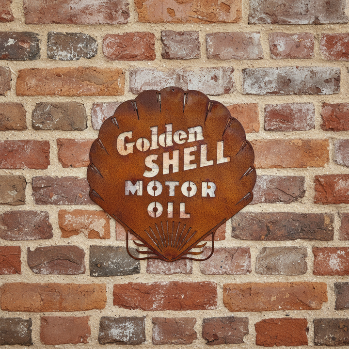 Shell Oil Shed Sign Metal Wall Art