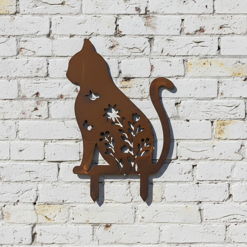 Cat Metal Wall Art - Garden Art