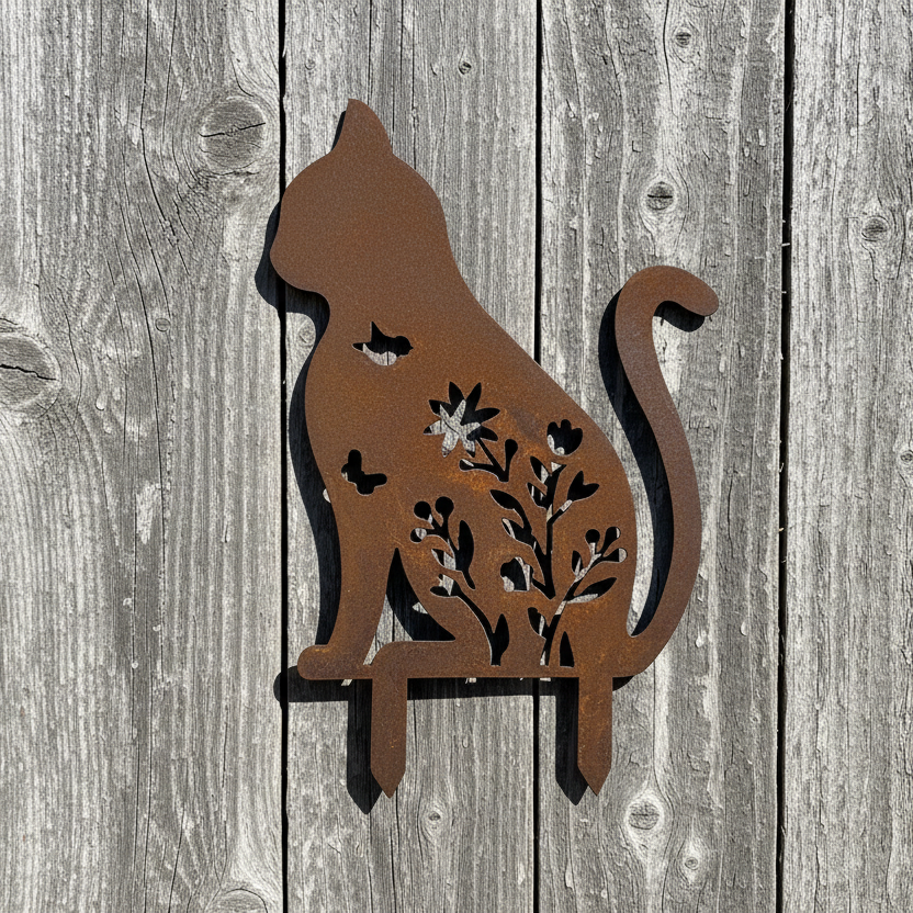 Cat Metal Wall Art - Garden Art