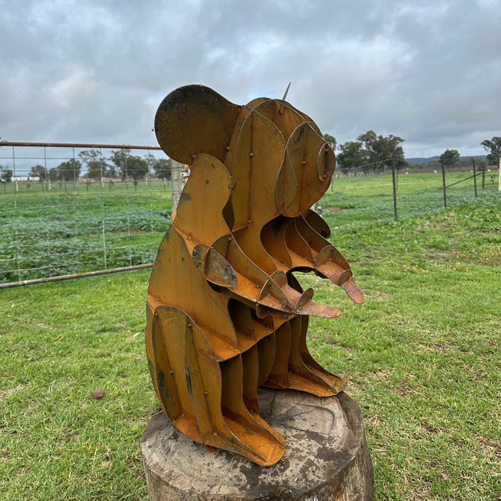 Metal Koala Sculpture – Australian Native Wildlife Garden Art