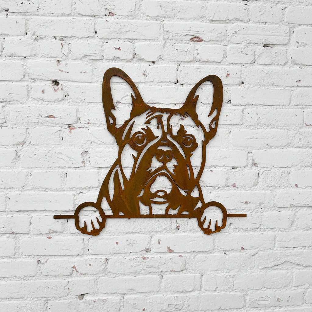 French Bulldog - Dog Memorial Plaque - Metal Art