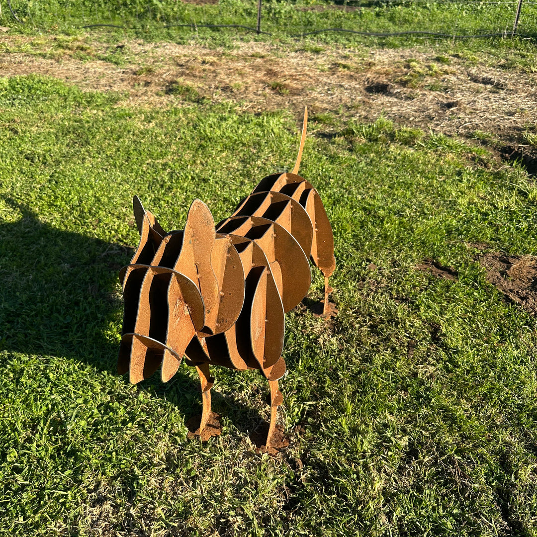 Metal Staffy Dog Sculpture – Staffordshire Bull Terrier Garden Art