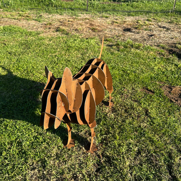 Metal Staffy Dog Sculpture – Staffordshire Bull Terrier Garden Art