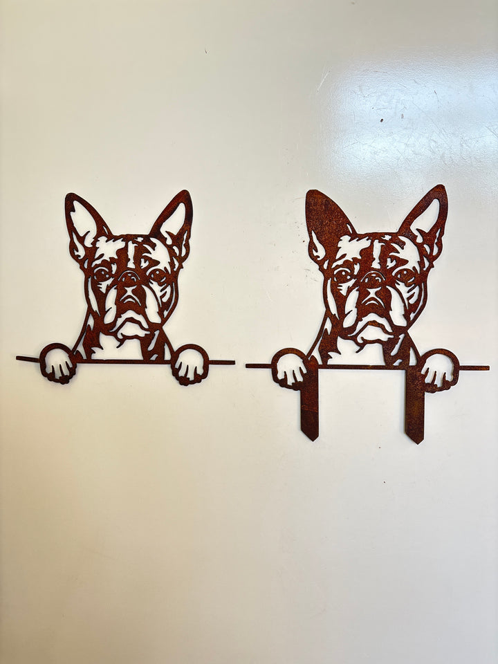 Boston Terrier - Dog Memorial Plaque - Metal Art