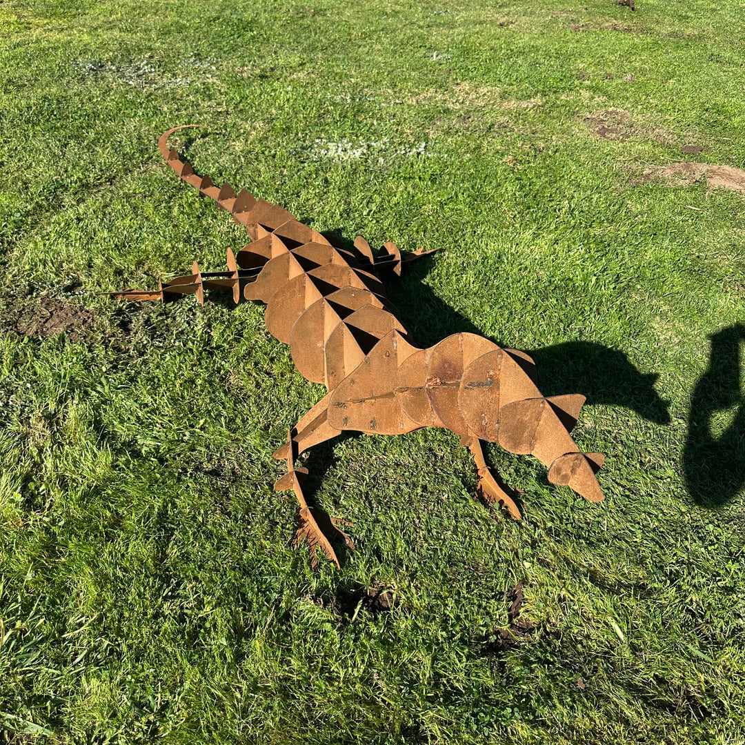 Metal Goanna Sculpture – Australian Garden Art