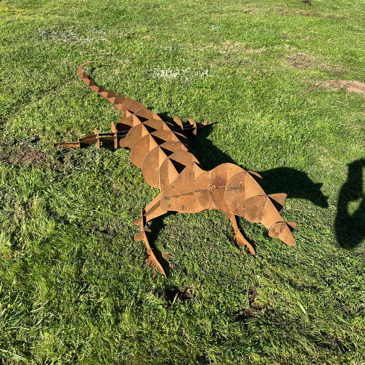 Metal Goanna Sculpture – Australian Garden Art