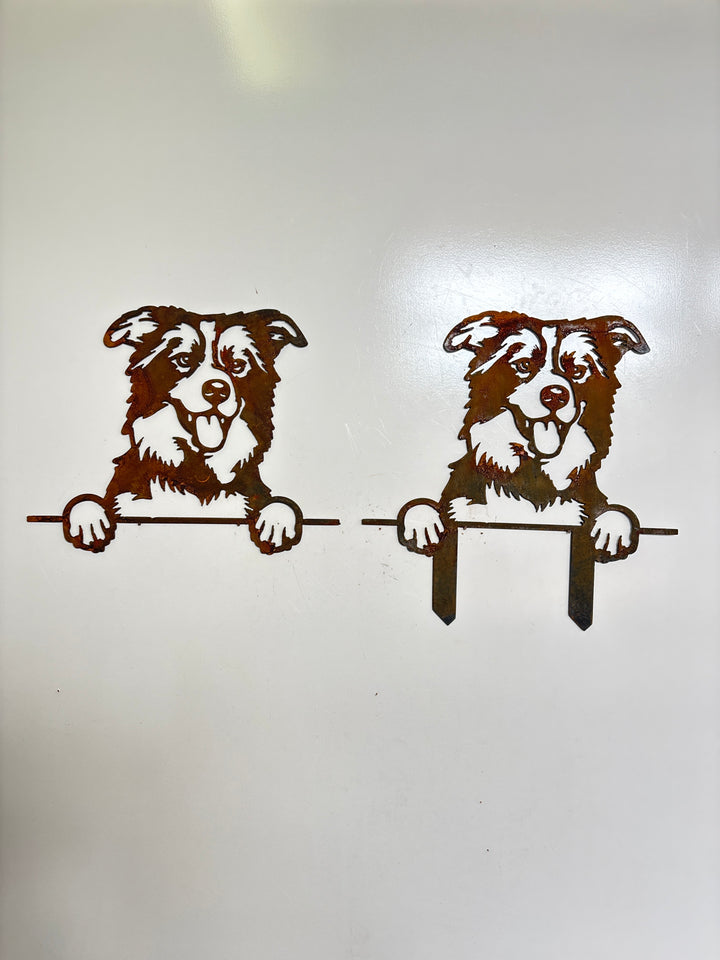 Border Collie - Dog Memorial Plaque - Metal Art