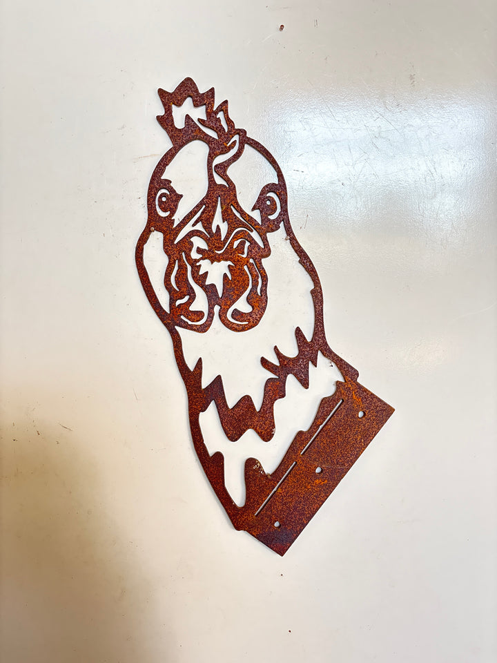 Peek a Boo Chicken  - Metal Animal Garden Art