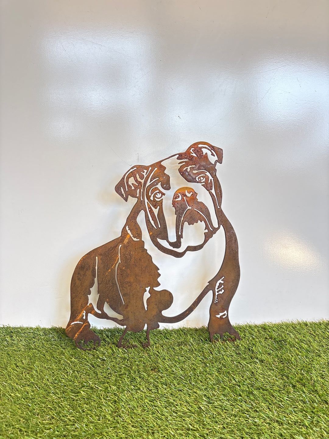 Bulldog English Dog Metal Wall Art - Garden Art