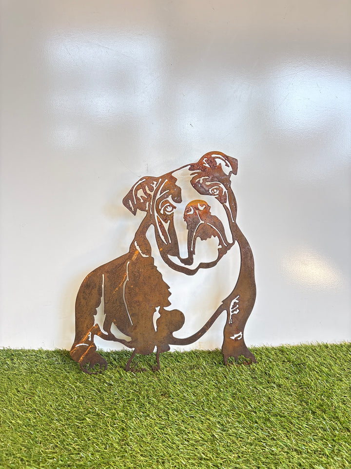Bulldog English Dog Metal Wall Art - Garden Art