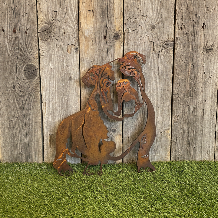 Bulldog English Dog Metal Wall Art - Garden Art