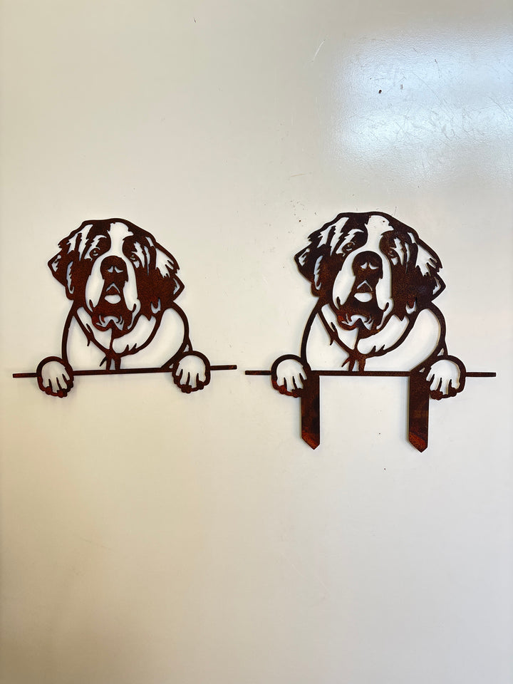 St Bernard - Dog Memorial Plaque - Metal Art