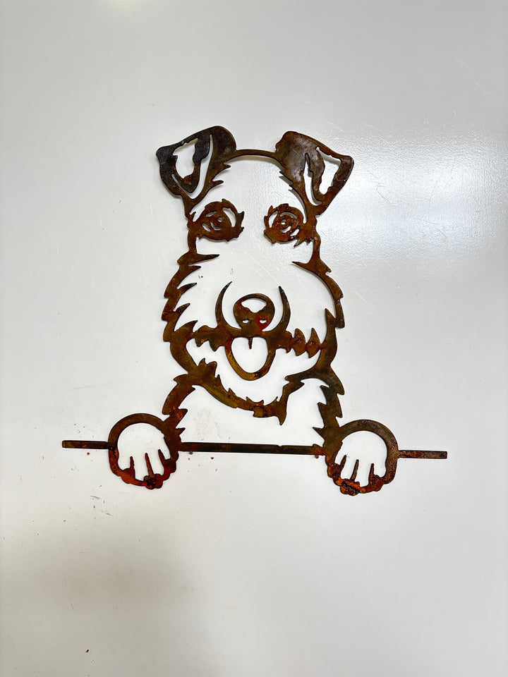 Fox Terrier A - Dog Memorial Plaque - Metal Art Piece
