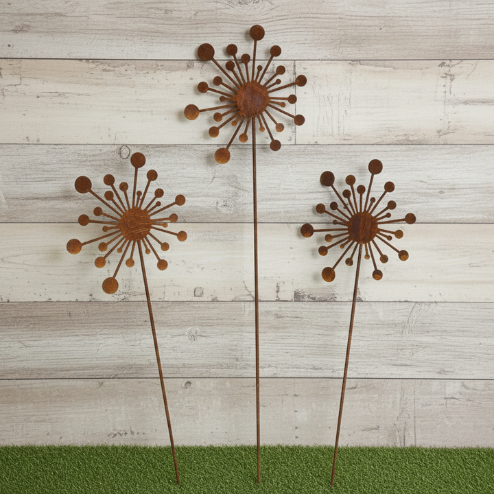 Round Dandelion Metal Garden Art