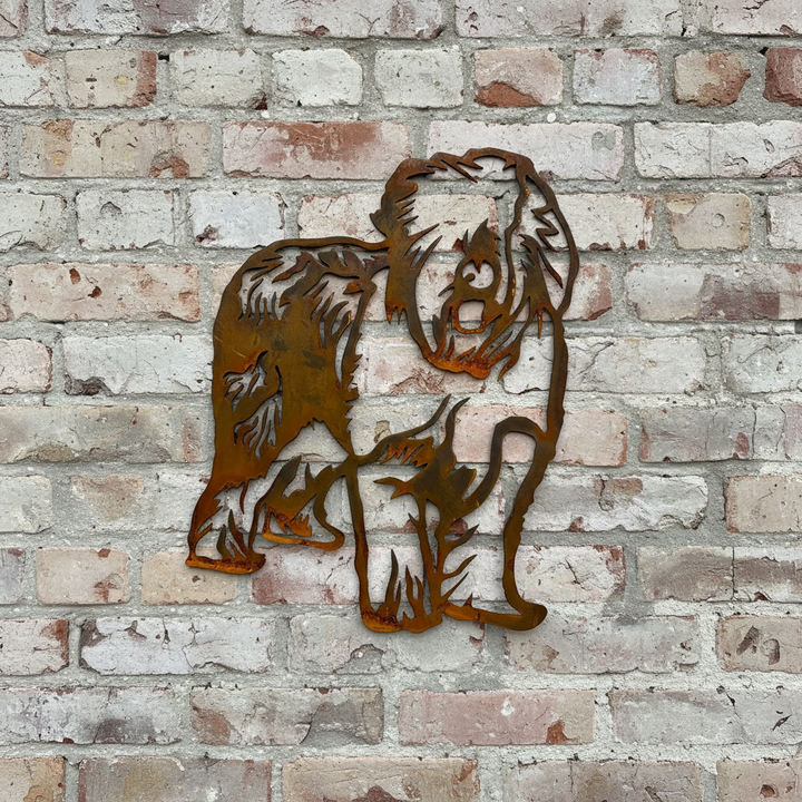 Old English Sheep Metal Wall Art - Dog Garden Art